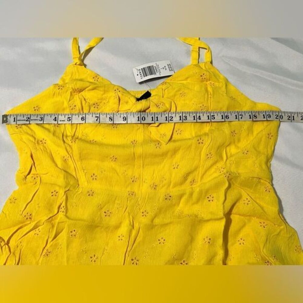 Torrid Peplum Eyelet Cami babydoll sleeveless blouse top yellow‎ size 1X - Picture 7 of 13